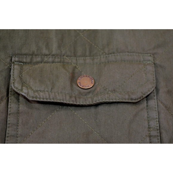 Field & Stream Vintage Jacket Mens XXL Green Quilted Blanket Lined Front Snaps - Picture 11 of 16